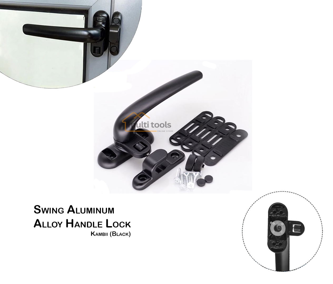 Swing Aluminum Alloy Handle Lock Kambii [Black]